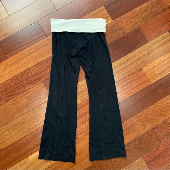 Bebe Sport Black/White Foldover Yoga Pants- S - Picture 9 of 11